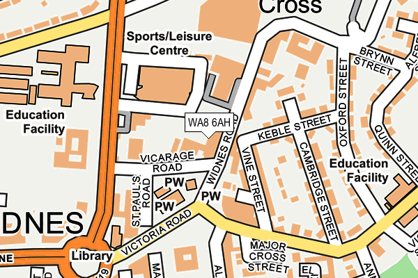 WA8 6AH map - OS OpenMap – Local (Ordnance Survey)