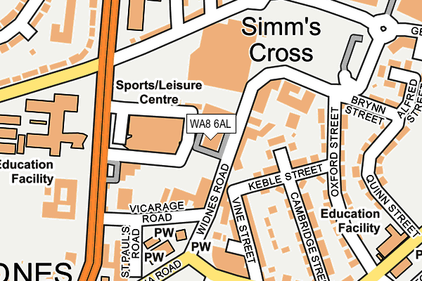 WA8 6AL map - OS OpenMap – Local (Ordnance Survey) WA8 6AL map - OS OpenMap – Local (Ordnance Survey)