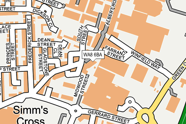 WA8 6BA map - OS OpenMap – Local (Ordnance Survey) WA8 6BA map - OS OpenMap – Local (Ordnance Survey)