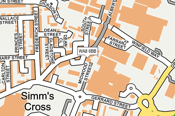 WA8 6BB map - OS OpenMap – Local (Ordnance Survey) WA8 6BB map - OS OpenMap – Local (Ordnance Survey)