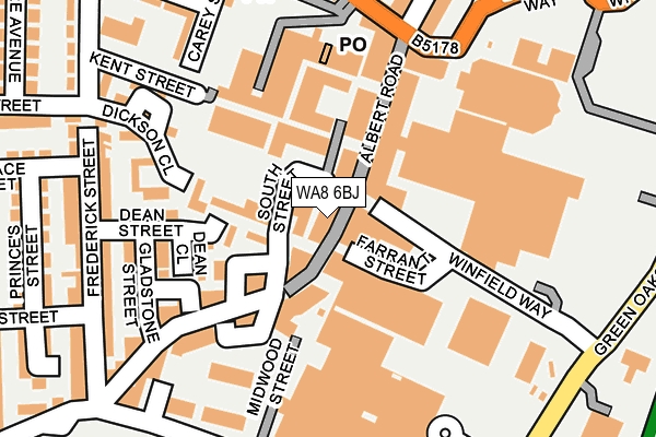 WA8 6BJ map - OS OpenMap – Local (Ordnance Survey) WA8 6BJ map - OS OpenMap – Local (Ordnance Survey)