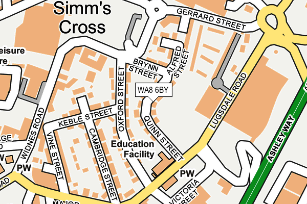 WA8 6BY map - OS OpenMap – Local (Ordnance Survey)