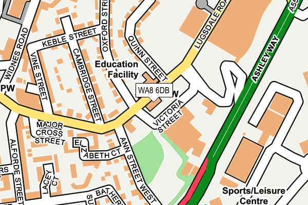 WA8 6DB map - OS OpenMap – Local (Ordnance Survey) WA8 6DB map - OS OpenMap – Local (Ordnance Survey)