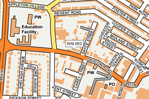 WA8 6EG map - OS OpenMap – Local (Ordnance Survey) WA8 6EG map - OS OpenMap – Local (Ordnance Survey)