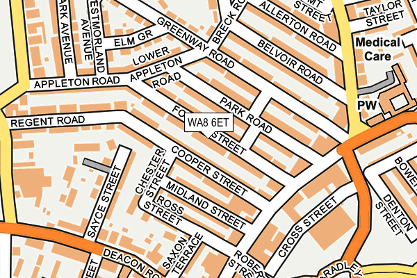WA8 6ET map - OS OpenMap – Local (Ordnance Survey) WA8 6ET map - OS OpenMap – Local (Ordnance Survey)