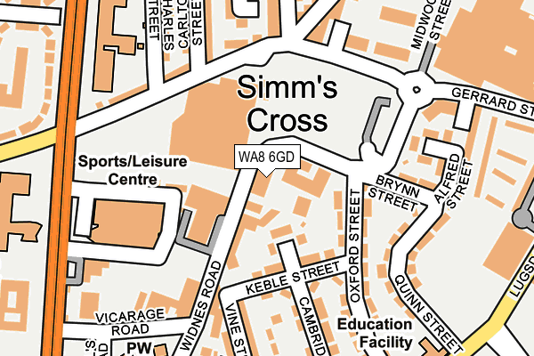 WA8 6GD map - OS OpenMap – Local (Ordnance Survey)