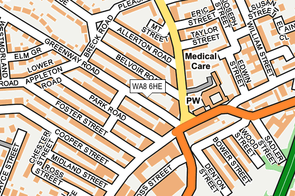WA8 6HE map - OS OpenMap – Local (Ordnance Survey) WA8 6HE map - OS OpenMap – Local (Ordnance Survey)