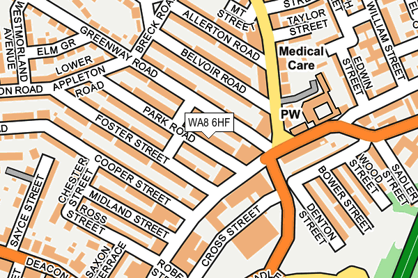 WA8 6HF map - OS OpenMap – Local (Ordnance Survey) WA8 6HF map - OS OpenMap – Local (Ordnance Survey)
