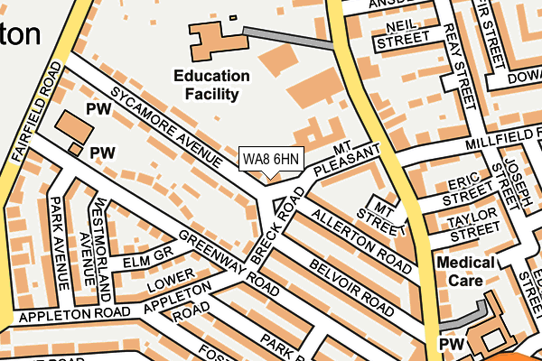 WA8 6HN map - OS OpenMap – Local (Ordnance Survey)