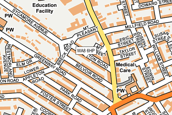 WA8 6HP map - OS OpenMap – Local (Ordnance Survey) WA8 6HP map - OS OpenMap – Local (Ordnance Survey)