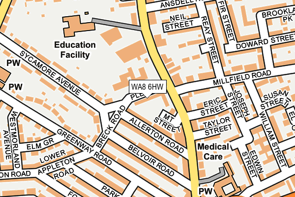 WA8 6HW map - OS OpenMap – Local (Ordnance Survey) WA8 6HW map - OS OpenMap – Local (Ordnance Survey)