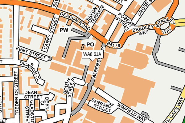 WA8 6JA map - OS OpenMap – Local (Ordnance Survey) WA8 6JA map - OS OpenMap – Local (Ordnance Survey)