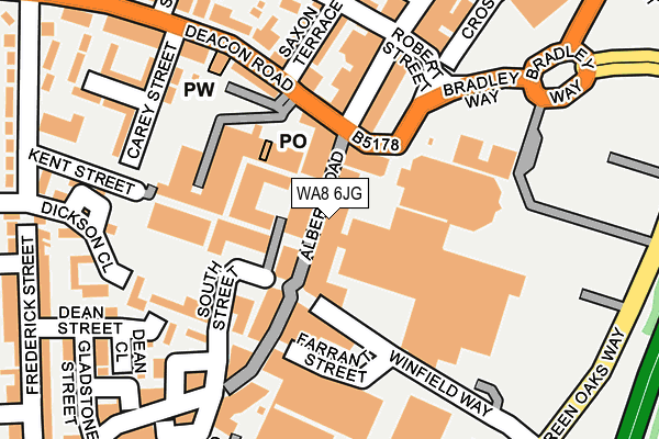 WA8 6JG map - OS OpenMap – Local (Ordnance Survey) WA8 6JG map - OS OpenMap – Local (Ordnance Survey)