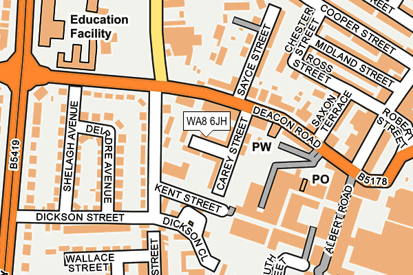 WA8 6JH map - OS OpenMap – Local (Ordnance Survey) WA8 6JH map - OS OpenMap – Local (Ordnance Survey)