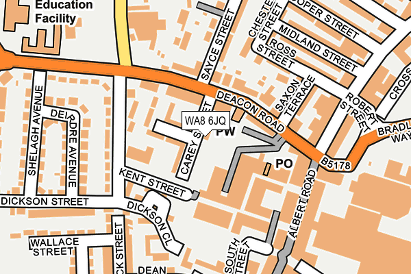 WA8 6JQ map - OS OpenMap – Local (Ordnance Survey) WA8 6JQ map - OS OpenMap – Local (Ordnance Survey)