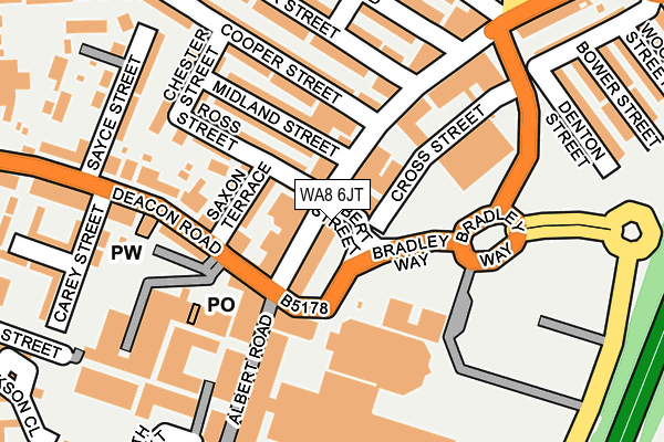 WA8 6JT map - OS OpenMap – Local (Ordnance Survey)