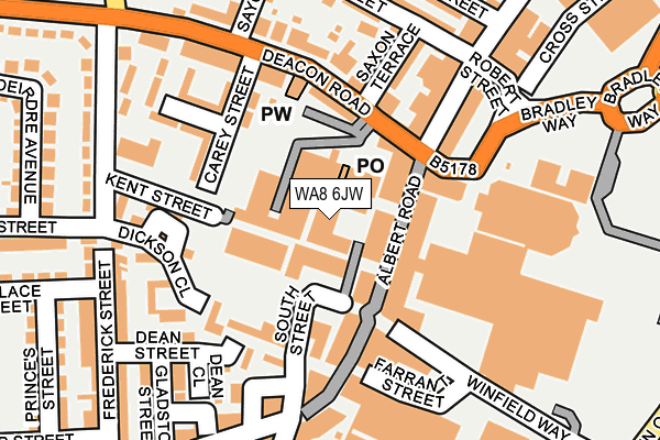 WA8 6JW map - OS OpenMap – Local (Ordnance Survey) WA8 6JW map - OS OpenMap – Local (Ordnance Survey)
