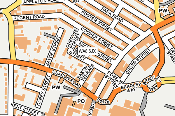 WA8 6JX map - OS OpenMap – Local (Ordnance Survey) WA8 6JX map - OS OpenMap – Local (Ordnance Survey)
