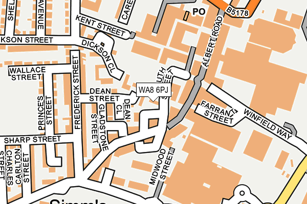 WA8 6PJ map - OS OpenMap – Local (Ordnance Survey) WA8 6PJ map - OS OpenMap – Local (Ordnance Survey)