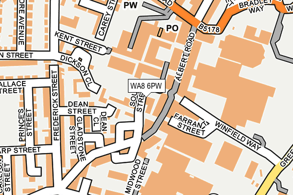 WA8 6PW map - OS OpenMap – Local (Ordnance Survey) WA8 6PW map - OS OpenMap – Local (Ordnance Survey)