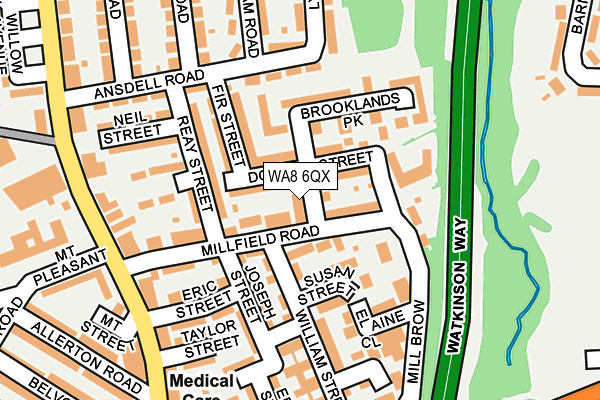 WA8 6QX map - OS OpenMap – Local (Ordnance Survey) WA8 6QX map - OS OpenMap – Local (Ordnance Survey)