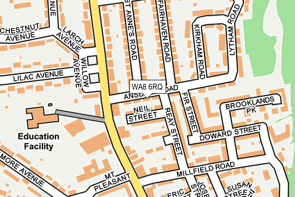 WA8 6RQ map - OS OpenMap – Local (Ordnance Survey) WA8 6RQ map - OS OpenMap – Local (Ordnance Survey)