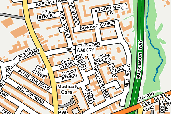 WA8 6RY map - OS OpenMap – Local (Ordnance Survey) WA8 6RY map - OS OpenMap – Local (Ordnance Survey)