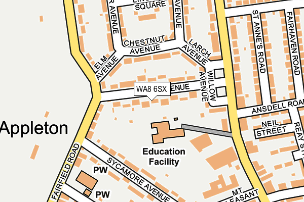 WA8 6SX map - OS OpenMap – Local (Ordnance Survey) WA8 6SX map - OS OpenMap – Local (Ordnance Survey)