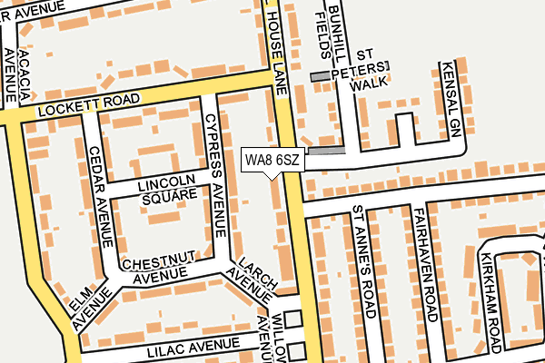 WA8 6SZ map - OS OpenMap – Local (Ordnance Survey)