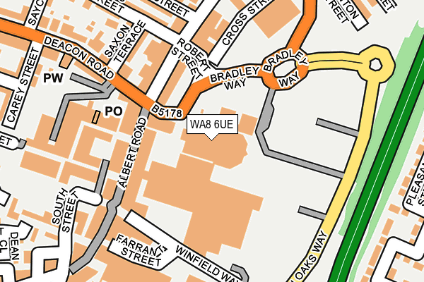WA8 6UE map - OS OpenMap – Local (Ordnance Survey) WA8 6UE map - OS OpenMap – Local (Ordnance Survey)