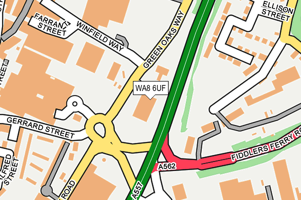 WA8 6UF map - OS OpenMap – Local (Ordnance Survey) WA8 6UF map - OS OpenMap – Local (Ordnance Survey)