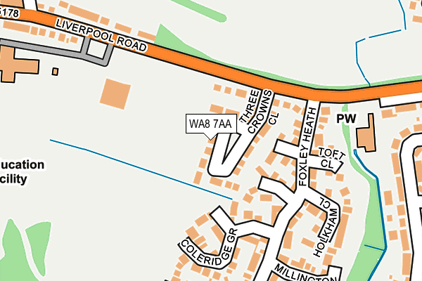 WA8 7AA map - OS OpenMap – Local (Ordnance Survey) WA8 7AA map - OS OpenMap – Local (Ordnance Survey)