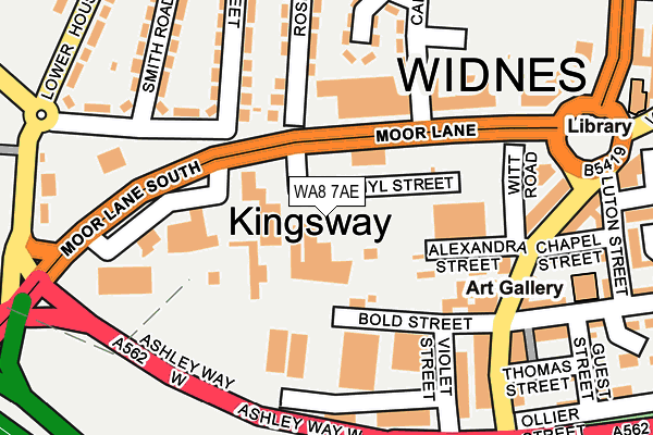 WA8 7AE map - OS OpenMap – Local (Ordnance Survey) WA8 7AE map - OS OpenMap – Local (Ordnance Survey)