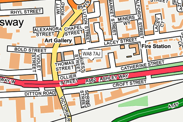 WA8 7AJ map - OS OpenMap – Local (Ordnance Survey) WA8 7AJ map - OS OpenMap – Local (Ordnance Survey)