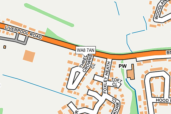 WA8 7AN map - OS OpenMap – Local (Ordnance Survey) WA8 7AN map - OS OpenMap – Local (Ordnance Survey)