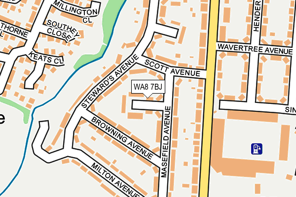 WA8 7BJ map - OS OpenMap – Local (Ordnance Survey) WA8 7BJ map - OS OpenMap – Local (Ordnance Survey)