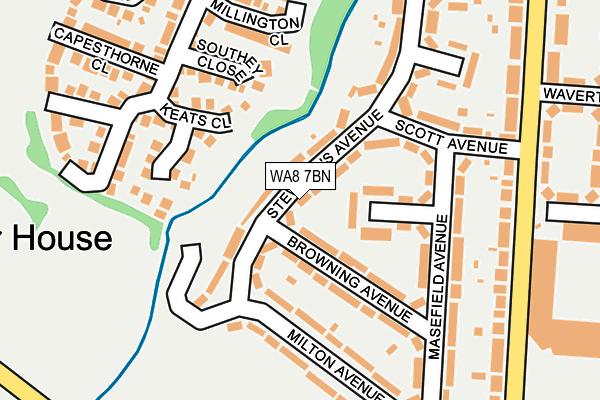 WA8 7BN map - OS OpenMap – Local (Ordnance Survey) WA8 7BN map - OS OpenMap – Local (Ordnance Survey)