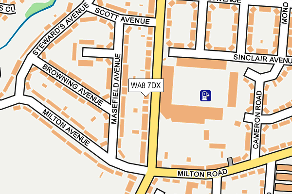 WA8 7DX map - OS OpenMap – Local (Ordnance Survey) WA8 7DX map - OS OpenMap – Local (Ordnance Survey)
