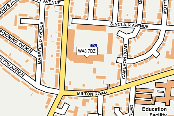 WA8 7DZ map - OS OpenMap – Local (Ordnance Survey) WA8 7DZ map - OS OpenMap – Local (Ordnance Survey)