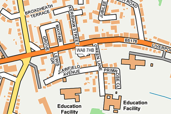 WA8 7HB map - OS OpenMap – Local (Ordnance Survey) WA8 7HB map - OS OpenMap – Local (Ordnance Survey)