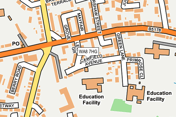 WA8 7HG map - OS OpenMap – Local (Ordnance Survey) WA8 7HG map - OS OpenMap – Local (Ordnance Survey)