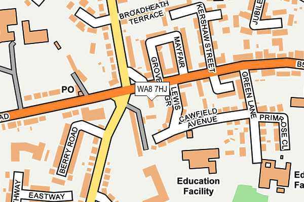 WA8 7HJ map - OS OpenMap – Local (Ordnance Survey) WA8 7HJ map - OS OpenMap – Local (Ordnance Survey)