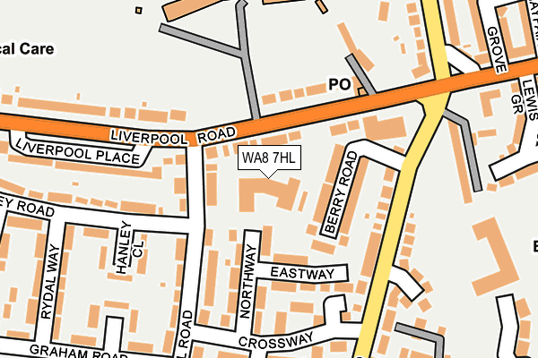 WA8 7HL map - OS OpenMap – Local (Ordnance Survey) WA8 7HL map - OS OpenMap – Local (Ordnance Survey)