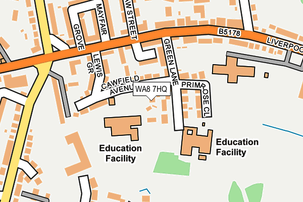 WA8 7HQ map - OS OpenMap – Local (Ordnance Survey) WA8 7HQ map - OS OpenMap – Local (Ordnance Survey)