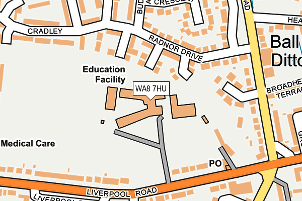 WA8 7HU map - OS OpenMap – Local (Ordnance Survey) WA8 7HU map - OS OpenMap – Local (Ordnance Survey)