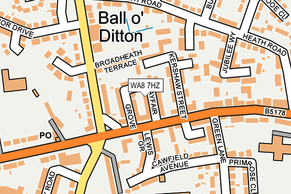 WA8 7HZ map - OS OpenMap – Local (Ordnance Survey) WA8 7HZ map - OS OpenMap – Local (Ordnance Survey)