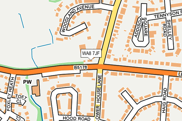 WA8 7JF map - OS OpenMap – Local (Ordnance Survey) WA8 7JF map - OS OpenMap – Local (Ordnance Survey)