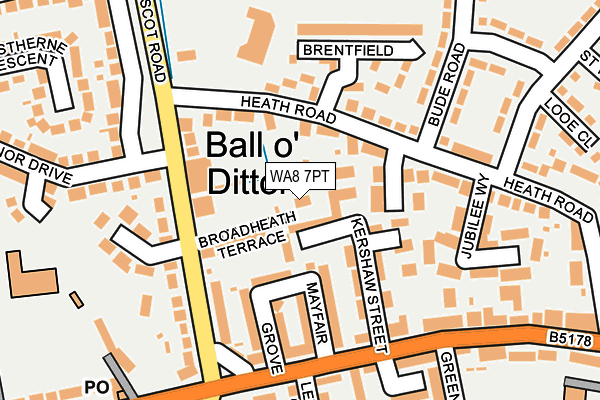 WA8 7PT map - OS OpenMap – Local (Ordnance Survey) WA8 7PT map - OS OpenMap – Local (Ordnance Survey)