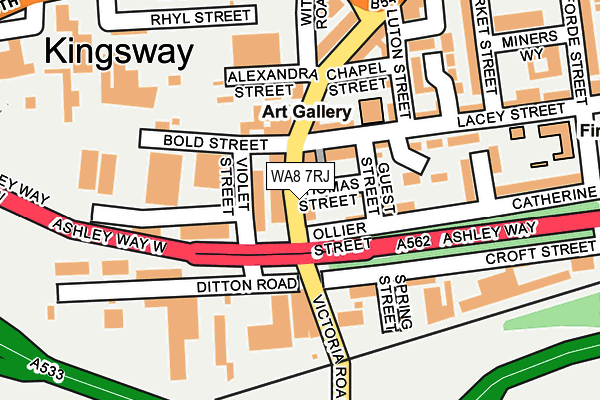 WA8 7RJ map - OS OpenMap – Local (Ordnance Survey) WA8 7RJ map - OS OpenMap – Local (Ordnance Survey)