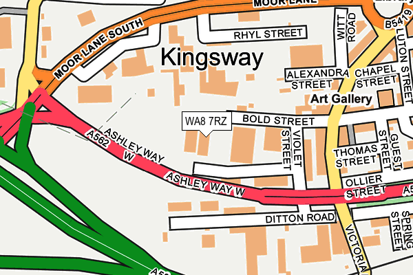 WA8 7RZ map - OS OpenMap – Local (Ordnance Survey) WA8 7RZ map - OS OpenMap – Local (Ordnance Survey)